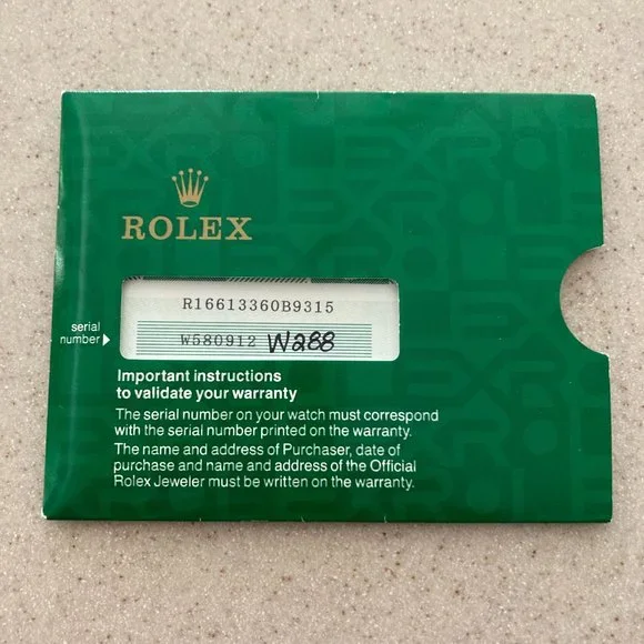 Rolex Warranty Paperwork 1997 Oyster Perpetual w/Sleeve Document Holder - Picture 11 of 11